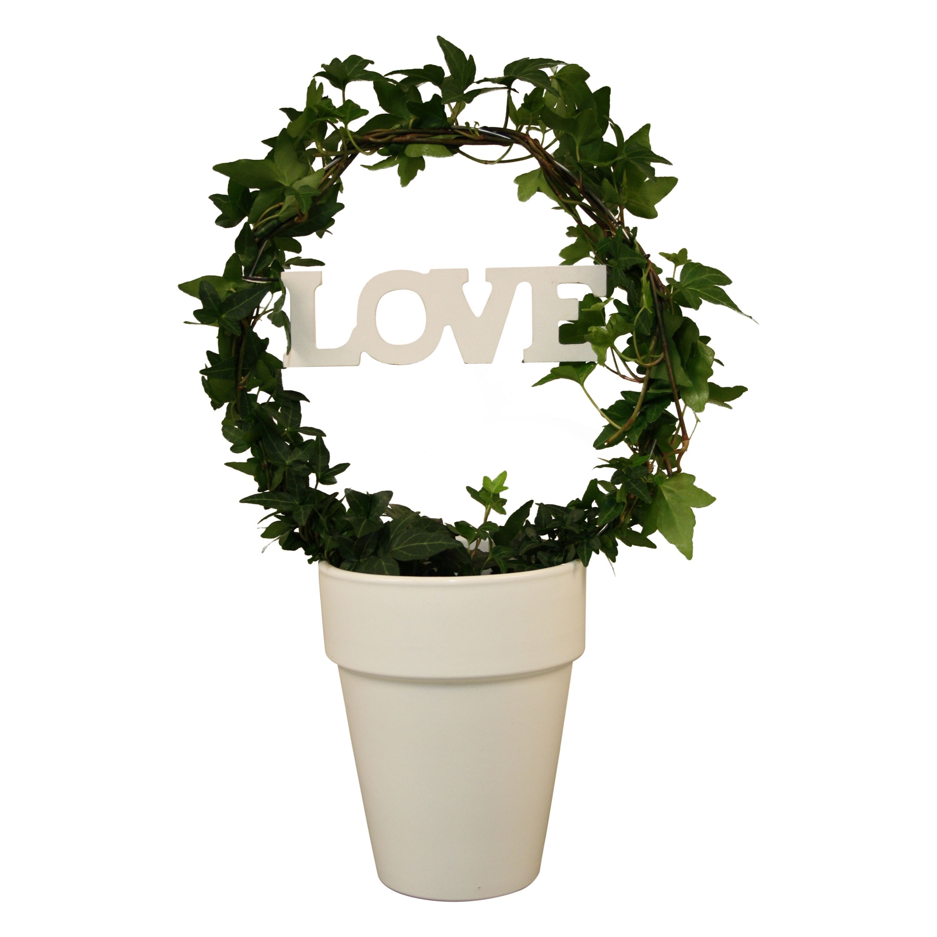 Hedera grün Bogen + Love in Keramik